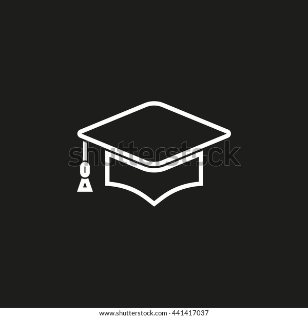 Vektor Stok Graduation Cap Vector Icon 
