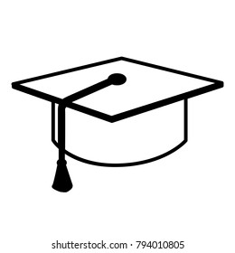 Graduation cap - vector icon without  fill