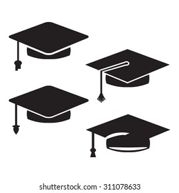 Graduation cap vector icons