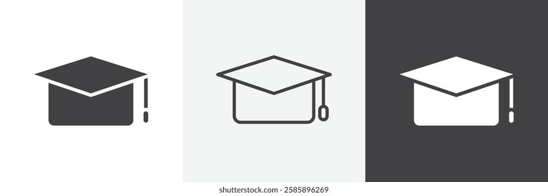Graduation cap vector icons collection graphic designs for ui designs