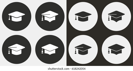 Graduation cap vector icons set. Illustration isolated for graphic and web design.