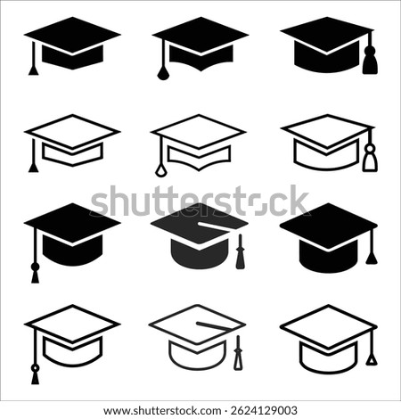 Graduation Cap Vector Icons symbols