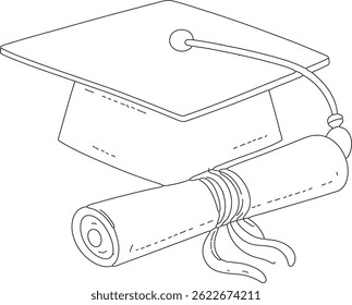 graduação uma ilustração de vetor cap