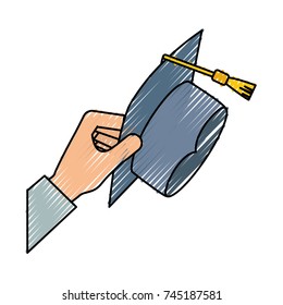 graduation cap  vector illustration