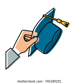 graduation cap  vector illustration