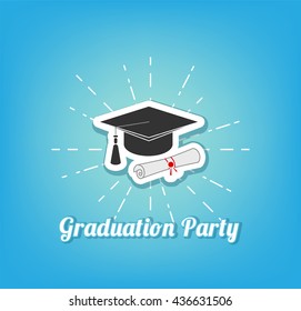 Graduation cap vector illustration. Academic caps 
