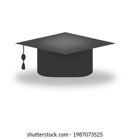 Graduation cap, vector illustration on white background, for graduation.