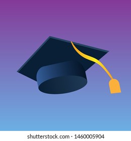 Graduation cap. vector illustration. school cap