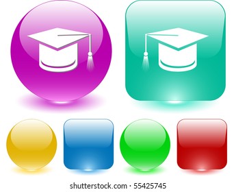 Graduation cap. Vector interface element.