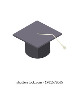 Graduation cap vector isolated on white background