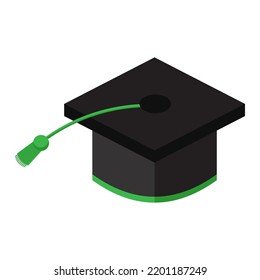 Vector de tapa de graduación aislado sobre fondo blanco. Tapa de graduación de iconos.
