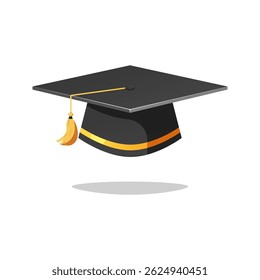 Graduation cap vector isolated on white background.