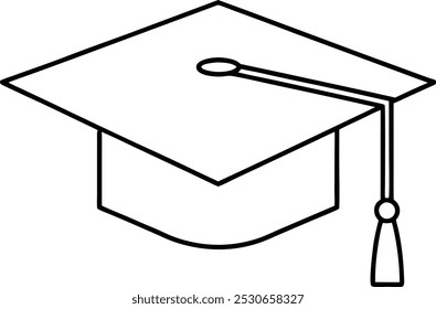 Graduation cap vector line art image