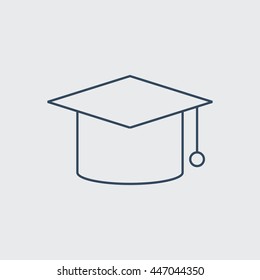 Graduation Cap Vector Line Icon. Eps.-10.