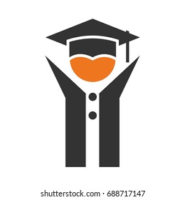 graduation cap.  vector logo.