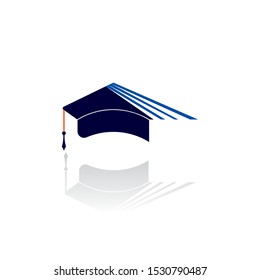 Graduation cap vector logo design. Education logo template. Institutional and educational vector logo design.