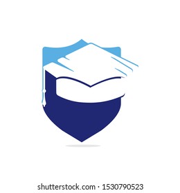 Graduation cap vector logo design. Education logo template. Institutional and educational vector logo design.