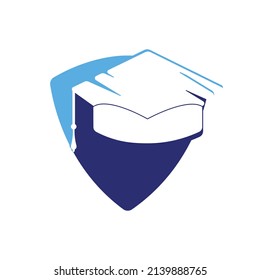 Graduation cap vector logo design. Education logo template. Institutional and educational vector logo design.