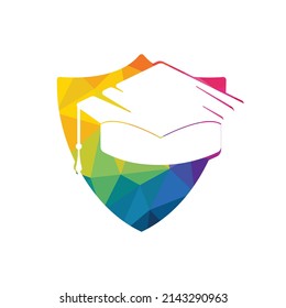 Graduation cap vector logo design. Education logo template. Institutional and educational vector logo design.