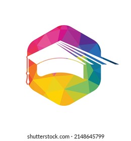 Graduation cap vector logo design. Education logo template. Institutional and educational vector logo design.