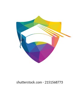 Graduation cap vector logo design. Education logo template. Institutional and educational vector logo design.