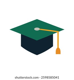 Graduation Cap vector on White Background there is a blue graduation cap with a tassel on it Graduation Cap.