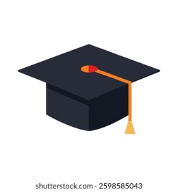 Graduation Cap vector on White Background there is a blue graduation cap with a tassel on it Graduation Cap.