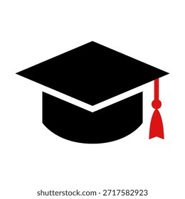 Gorra de graduación en Vector sobre fondo blanco