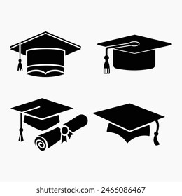 Vector de tapa de graduación para impresión, Clipart de Vector de tapa de graduación, Ilustración vectorial de tapa de graduación