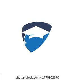 Graduation cap vector sign. Institutional and educational vector logo design.