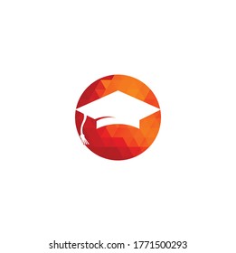 Graduation cap vector sign. Institutional and educational vector logo design.