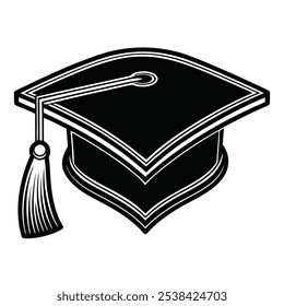 Graduation Cap Vector Silhouette for Custom Projects