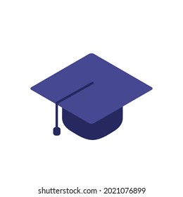 Graduation cap vector, toga hat, Student hat , isolated on white background.