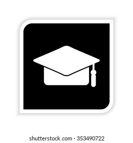 Graduation cap -  white vector icon
