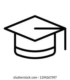 Graduation cap worn by graduates, mortarboard icon image 