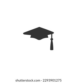 Graduation cap.Graduation cap icon on white background.Vector illustration.Graduation hat and diploma line icon, outline vector sign, linear style pictogram isolated on white.Symbol, logo illustration
