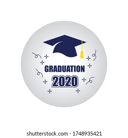 Graduation Caps. Class of 2020. vector illustration