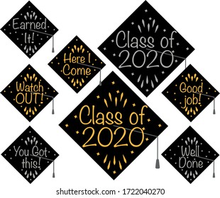 Graduation Caps Congratulations Vector Art Stock Vector (Royalty Free ...