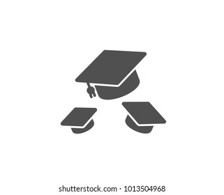 Graduation caps simple icon. Education sign. Student hat symbol. Quality design elements. Classic style. Vector