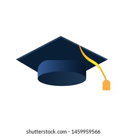 graduation caps.college cap. symbol for education.3D concept.isolated on white background