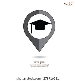Graduation cap.vector illustration.