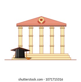 graduation card with classic building
