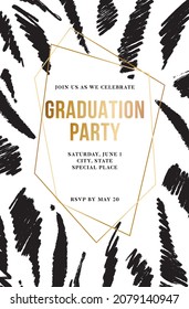 Graduation card college univercity school graduation party , event invitation in vector