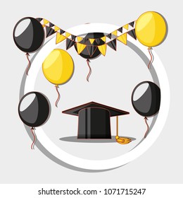 graduation card with hat icon