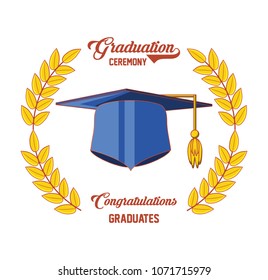 graduation card with hat icon