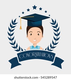 graduation card isolated icon