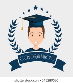graduation card isolated icon