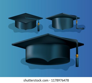 graduation card with set hats