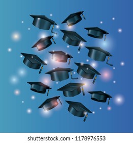 graduation card with set hats