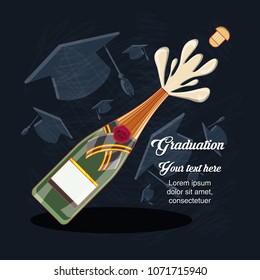 graduation card with wine bottle